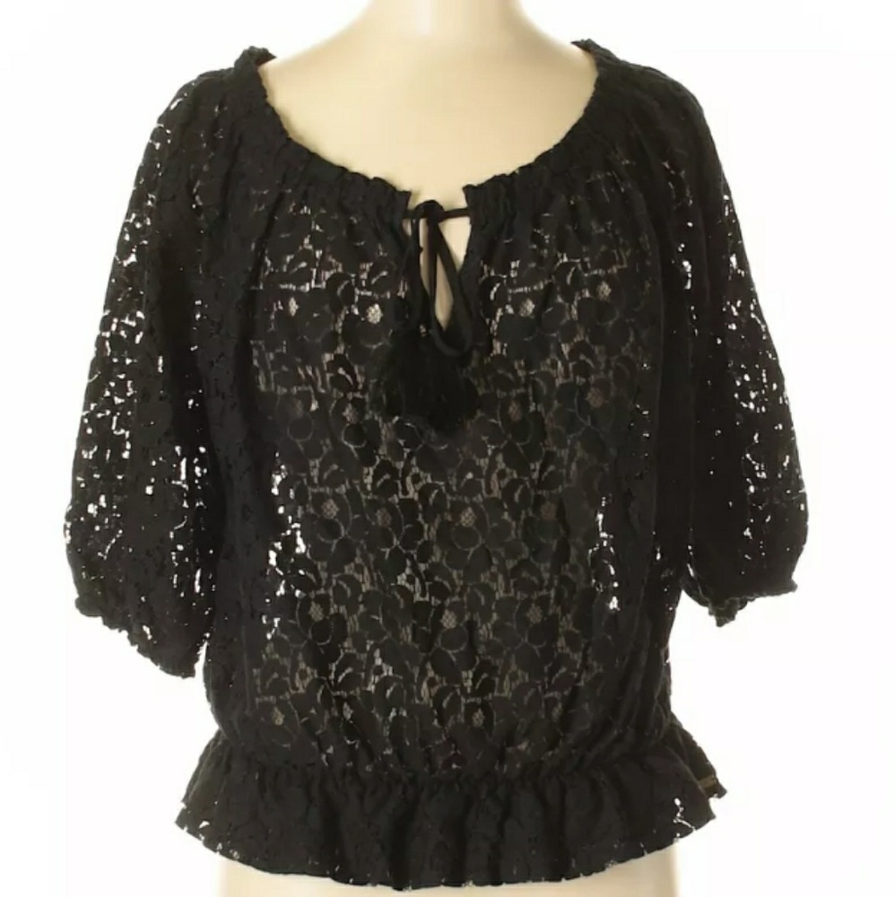Guess Black Lace Top
